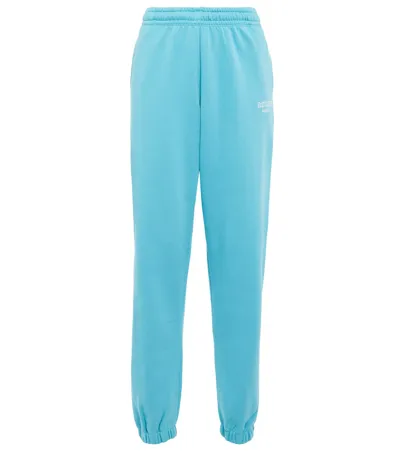 Rotate Birger Christensen Mimi Cotton Sweatpants In Maui Blue