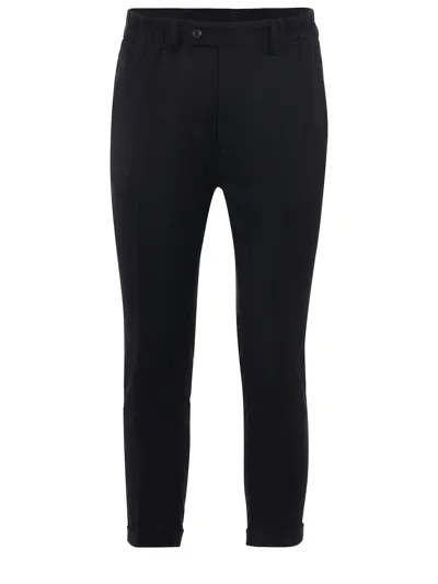 Yes London Trousers In Stretch Wool In Nero