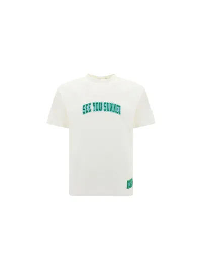 Sunnei Logo-patch T-shirt In White