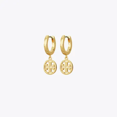 Tory Burch Miller Huggie Hoop Earring In Tory Gold