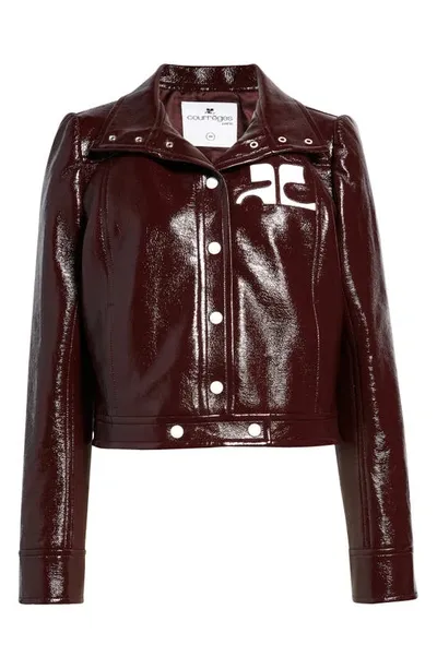 Courrèges Logo-print Jacket In Burgundy