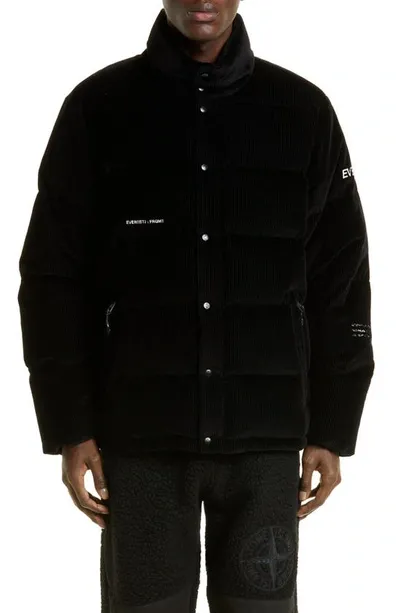 Moncler Genius 7 Moncler Frgmt Hiroshi Fujiwara Donnie Quilted Cotton-corduroy Down Jacket In Black