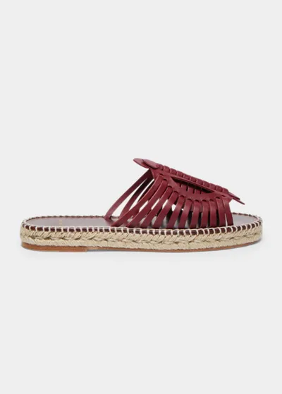 Altuzarra Woven Leather Espadrille Flat Sandals In Brown