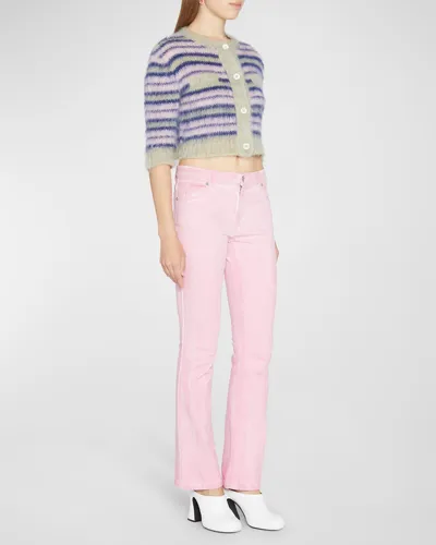 Marni Acid Wash Straight-leg Jeans In Pink