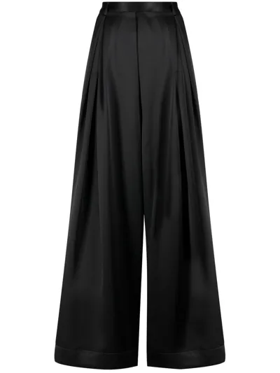 Goen J Wide-leg Pleated Trousers In Black