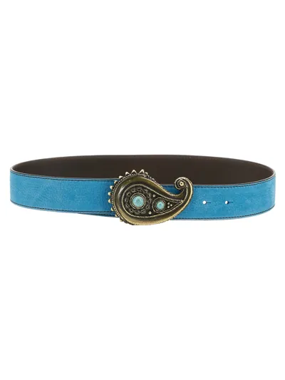 Orciani Nubuck "nabucco" Belt In Azure