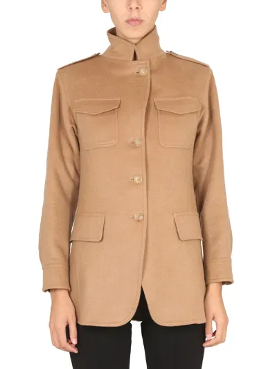 Max Mara "peonies" Jacket In Beige