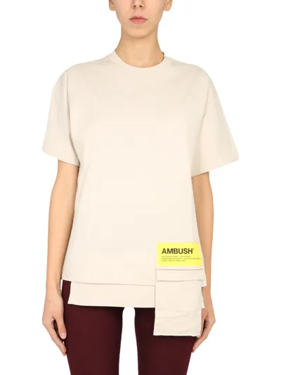 Ambush Crew Neck T-shirt In Beige