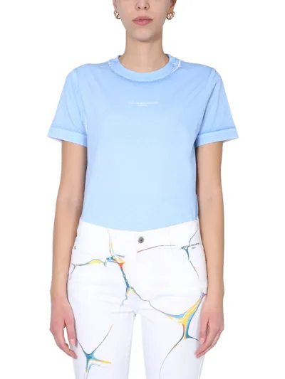 Stella Mccartney Crew Neck T-shirt In Azure