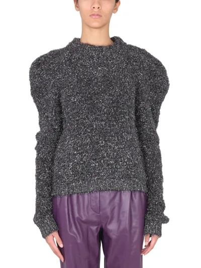 Alberta Ferretti Lurex Sweater In Grey