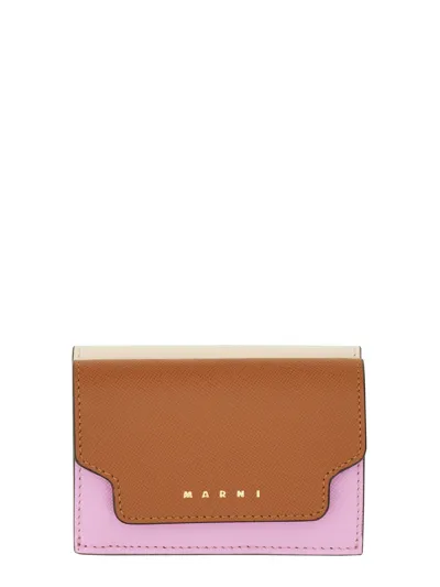 Marni Tri-fold Wallet In Pink