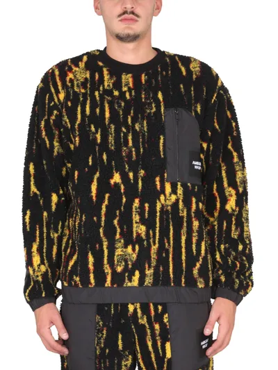 Ambush Teddy Jacquard Padded Jacket In Yellow