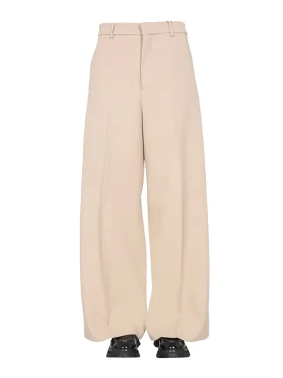 Ami Alexandre Mattiussi Wide-leg Tailored Trousers In Cream