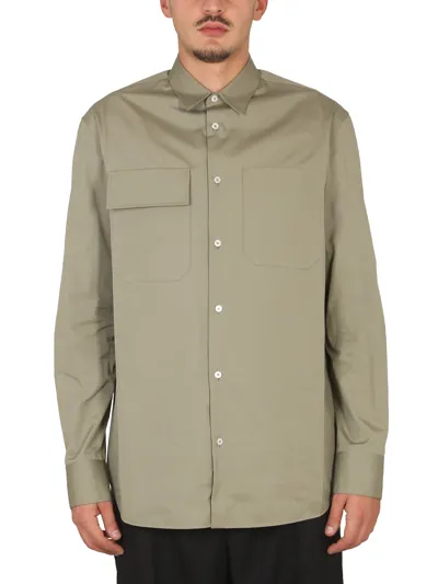 Jil Sander Poplin Shirt In Green