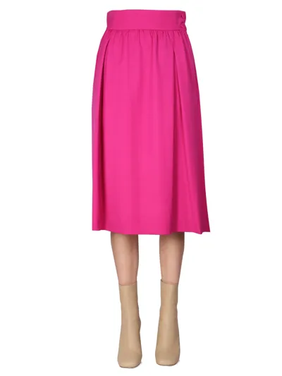 Moschino Flared Midi Skirt In Purple