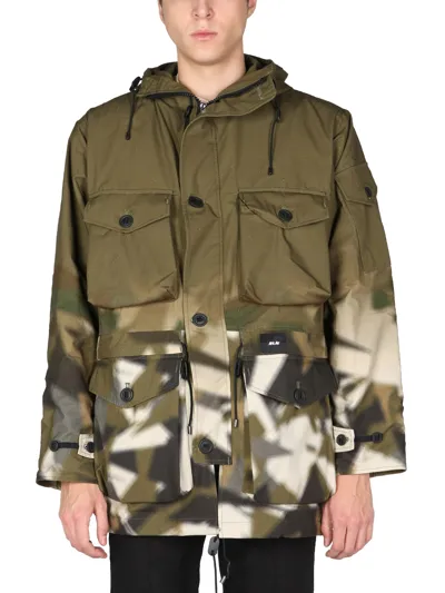 Arkair Smoke Printed Hooded Jacket In Green