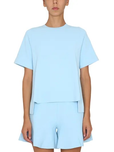 Stella Mccartney Knitted Viscosa-blend Top In Azure