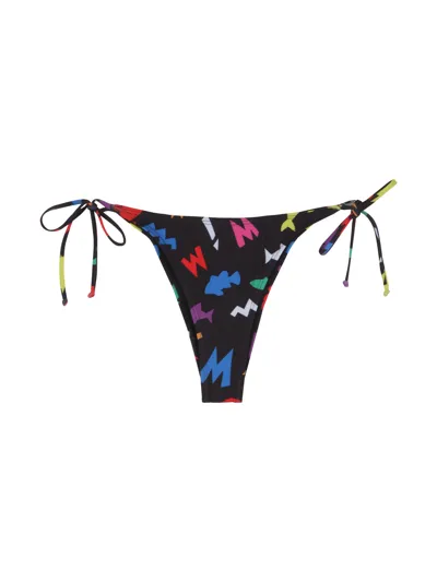 Moschino All Over Print Bikini Briefs In Black