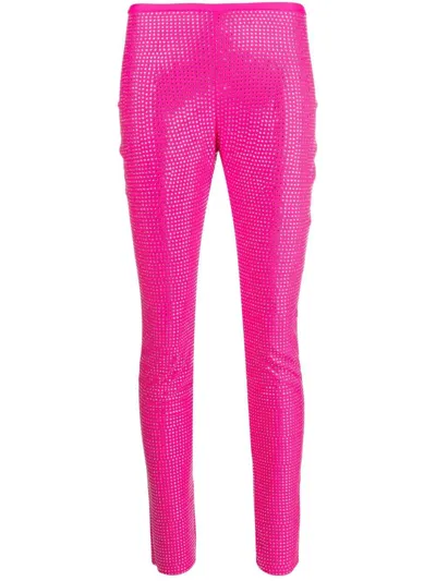 Giuseppe Di Morabito Crystal-embellished Skinny Trousers In Pink