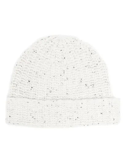 Alanui Knitted Beanie Hat In Bianco