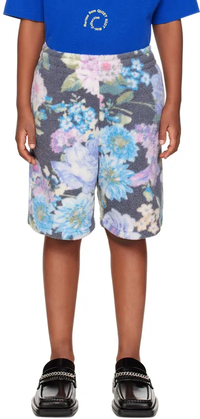 Martine Rose Ssense Exclusive Kids Gray Shorts In Blk/prp/blu