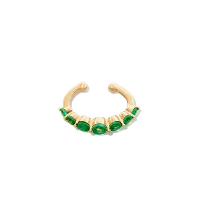 Shay 18k Yellow Gold Emerald Round Ear Cuff