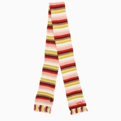 Alanui Multicoloured Striped Alpaca Scarf In Multicolor