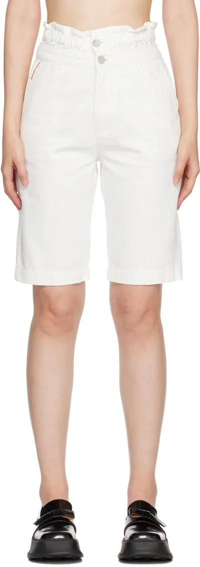 Shushu-tong Ssense Exclusive White Mid-length Denim Shorts In Wh100 White