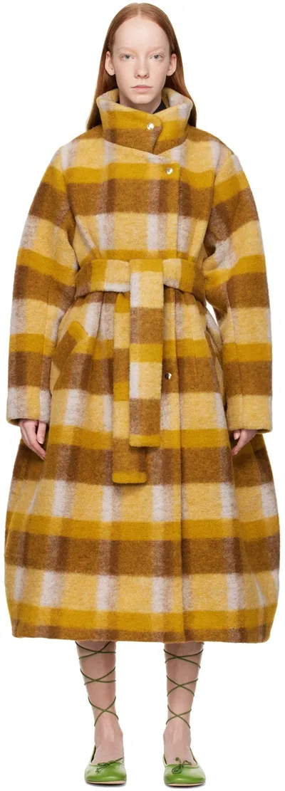 Henrik Vibskov Check-print Oversized Coat In Neutrals