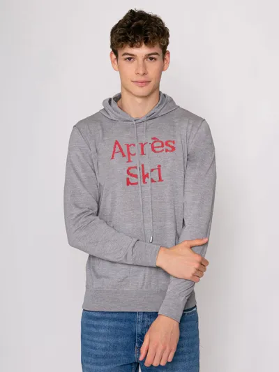 Mc2 Saint Barth Après Ski Blended Cashmere Hooded Sweater In Grey