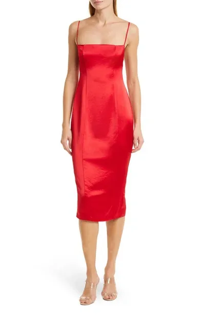 Retroféte Samantha Satin Slip Dress In Red