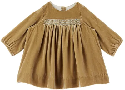 Bonpoint Baby Tan Félice Dress In 060 Beige