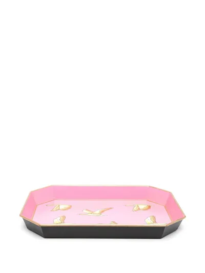 Les-ottomans Pink Flora Iron Tray