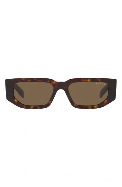 Prada 56mm Rectangular Sunglasses In Tortoise