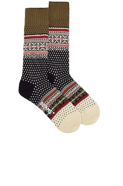 Beams Nordic Socks In Navy