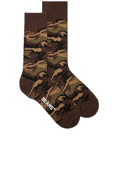 Beams Men's Camo Acrylic Socks In Olive