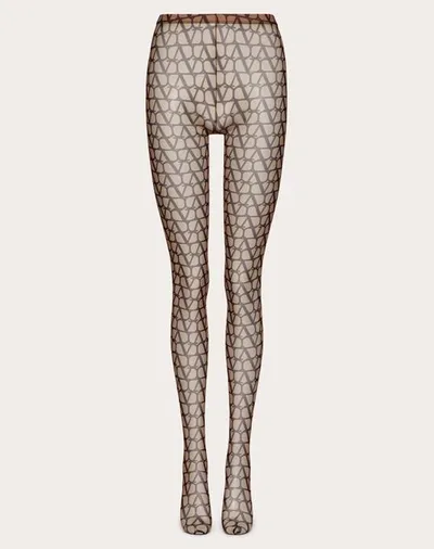 Valentino Toile Iconographe Tulle Tights In Cream