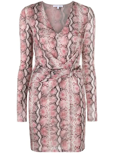 Patrizia Pepe Dreamy Python Print Mini Dress In Pink