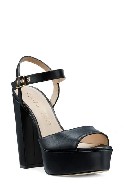 Stuart Weitzman Ryder 95 Platform Sandal In Black