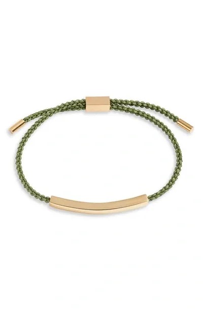 Clifton Wilson Braided Pull Through Bracelet In Hunter Green