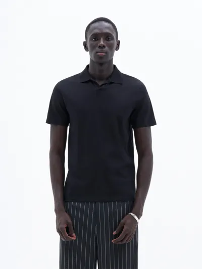 Filippa K Stretch Cotton Polo T-shirt In Black