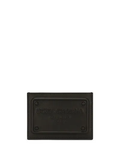 Dolce & Gabbana Logo-plaque Cardholder In Black