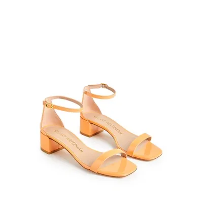 Stuart Weitzman Leather Block Heel Sandals