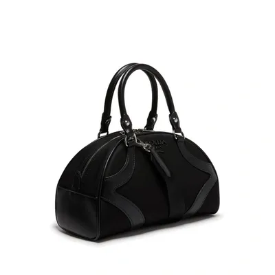 Prada Sac Bowling En Cuir In Brown