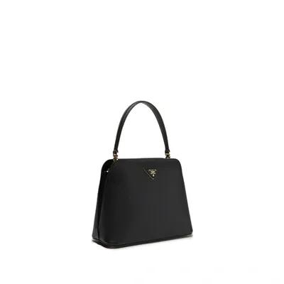 Prada Mini-sac Matinée En Cuir In Black