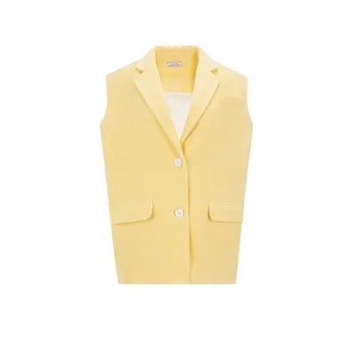 Nina Ricci Textured-finish Button-up Vest In Yellow