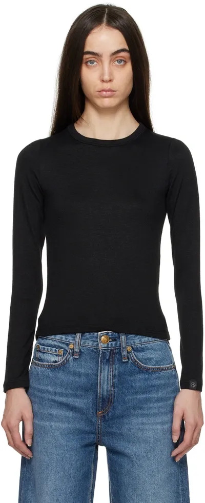 Rag & Bone Black 'the Knit' Long Sleeve T-shirt