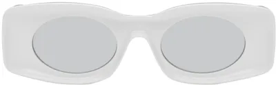 Loewe White Paula's Ibiza Original Sunglasses In White / Smoke Mirror