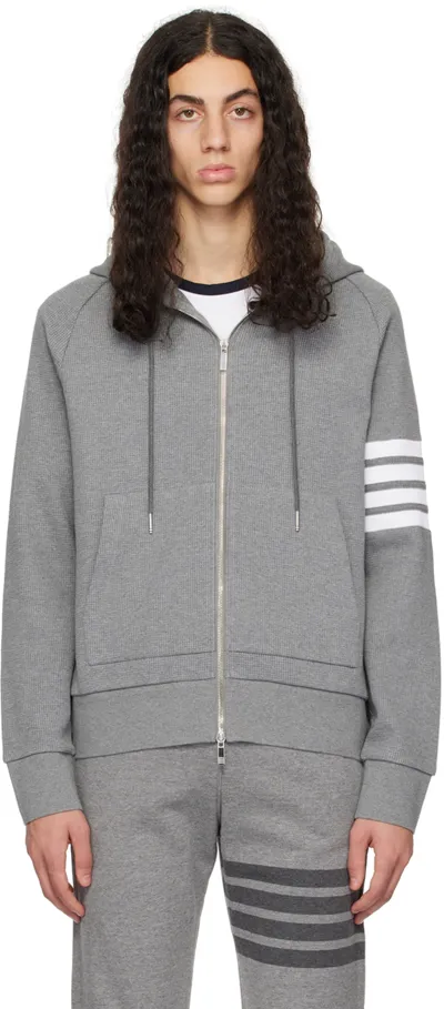 Thom Browne Gray 4-bar Hoodie In 035 Med Grey