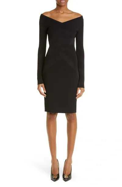 Burberry Orietta Long Sleeve Midi Dress In Black